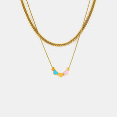 18K Gold-Plated Double Layered Heart Necklace